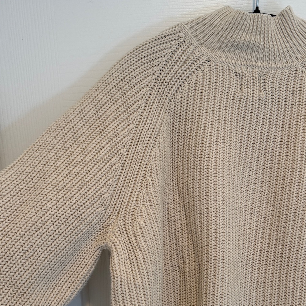 GAP Women's Beige Shaker Stitch Knit Mock neck Sweater - Picture 5 of 7